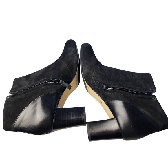 Cole Haan Genuine Suede & Leather Zip Ankle Boots Black Size 9 - Picture 7 of 15